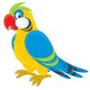 Цветной пример раскраски яркий попугай