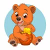 Цветной пример раскраски медведь лакомство мед