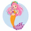 Цветной пример раскраски принцесса-русалка в жемчуге