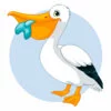 Цветной пример раскраски легкая раскраска пеликан птица