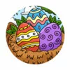 Цветной пример раскраски пасхальные яйца в гнезде