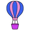Цветной пример раскраски воздушный шар