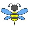 Цветной пример раскраски пчелка для малышей