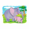 Цветной пример раскраски африканские слоны семья