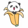 Цветной пример раскраски банан панда