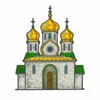 Цветной пример раскраски храм русский