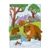 Цветной пример раскраски медведи в лесу