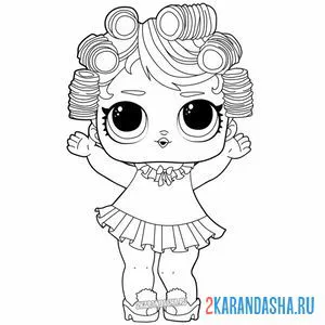 Раскраска кукла лол пижамная вечеринка (babydoll) онлайн