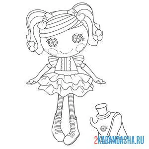 Раскраска кукла с пуговками онлайн