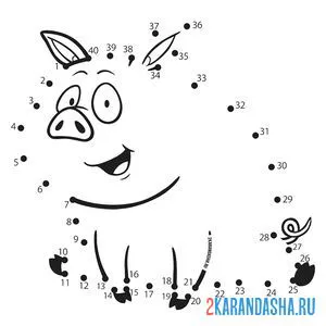 Раскраска веселая свинка онлайн
