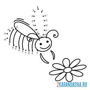 Раскраска пчелка с цветочком онлайн