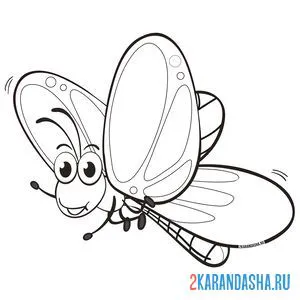 Раскраска хулиганистая бабочка онлайн