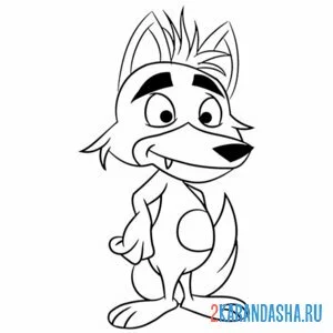 Раскраска волк персонаж онлайн