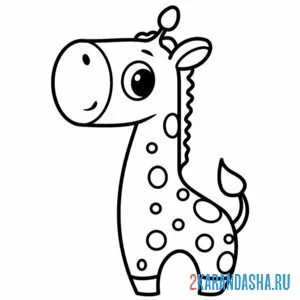 Раскраска маленький жирафик онлайн