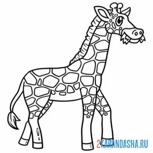 Раскраска жираф сбоку онлайн