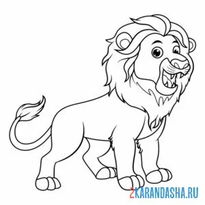 Раскраска лев зовет стаю онлайн