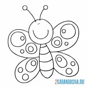 Раскраска простая раскраска бабочка онлайн