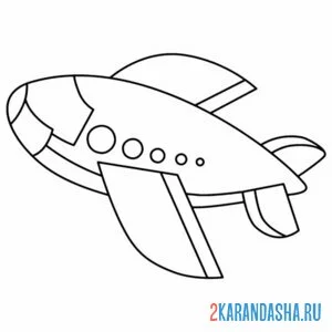 Раскраска легкая раскраска самолет онлайн