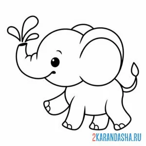 Раскраска легкая раскраска слоник онлайн