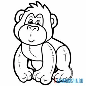 Раскраска обезьянка маленькая горилла онлайн