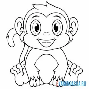 Раскраска малютка обезьянка онлайн