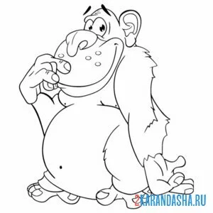 Раскраска смешная обезьяна онлайн