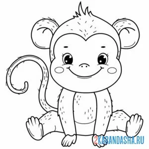 Раскраска обезьянка хулиганка онлайн