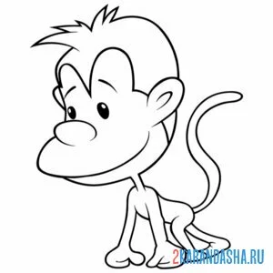 Раскраска необычная обезьянка онлайн