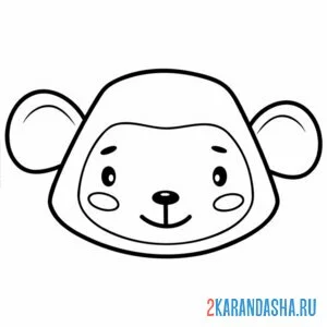 Раскраска голова маска обезьянки онлайн