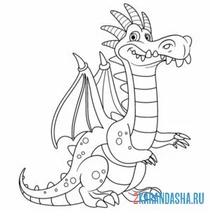 Раскраска дракон зубастый онлайн