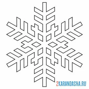 Раскраска шаблон снежинки онлайн
