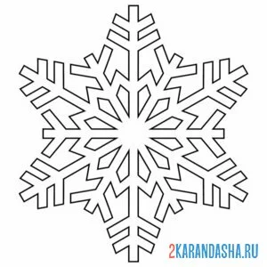 Раскраска морозная новогодняя снежинка онлайн