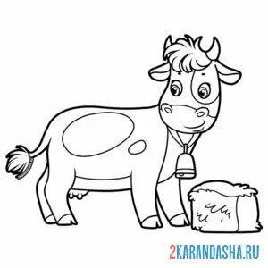 Раскраска красивая корова онлайн
