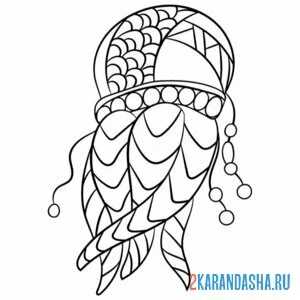 Раскраска медуза арт онлайн