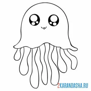 Раскраска большие каваи глаза у медузы онлайн
