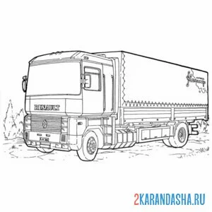 Раскраска рено грузовик онлайн