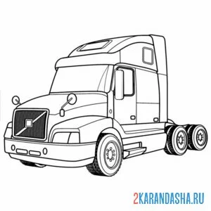 Раскраска грузовик без прицепа кабина онлайн