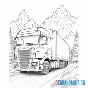 Раскраска иностранный грузовик онлайн