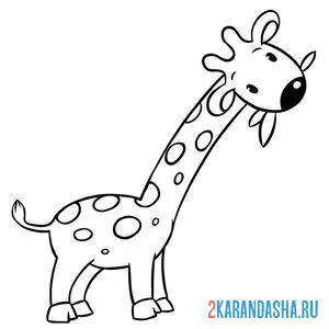 Раскраска жираф онлайн