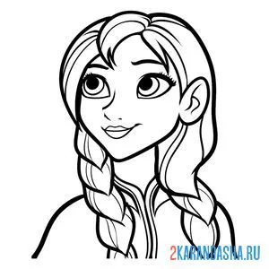 Раскраска красивая принцесса анна онлайн
