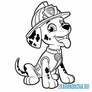 Раскраска щенок пожарный маршал онлайн
