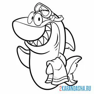 Раскраска шелковая акула онлайн