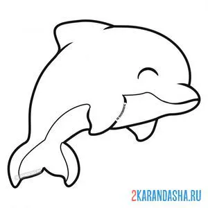 Раскраска красавец дельфин онлайн