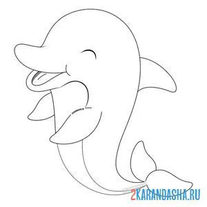 Раскраска милашка морской дельфин онлайн