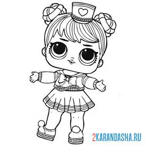 Раскраска кукла лол sailor q.t в юбочке онлайн