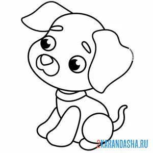 Онлайн раскраска милашка собачка