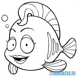 Раскраска рыбка милая девочка онлайн