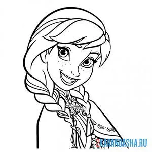 Раскраска прекрасная принцесса анна онлайн