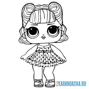 Раскраска кукла лол ретро-леди (jitterbug) онлайн