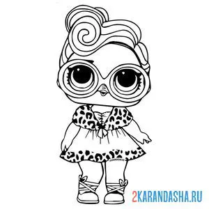 Раскраска кукла лол в очках и платье (dollface) онлайн